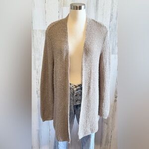 Chico’s Knit Cardigan Women Size 3 Equivalent XL Soft Beige Mohair Blend‎
